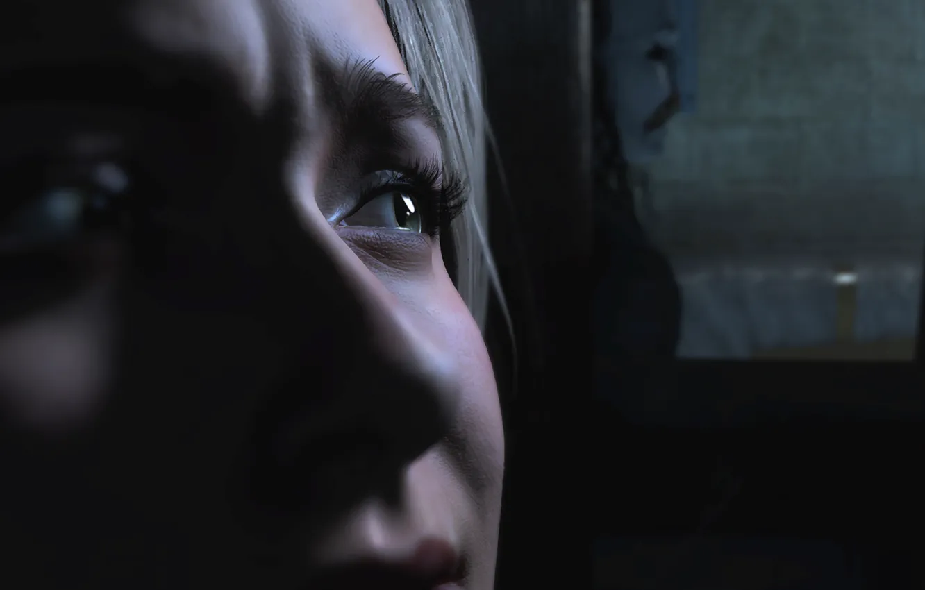 Фото обои Девушка, Лицо, Глаза, Game, Horror, Крупным планом, Until Dawn, Дожить до рассвета