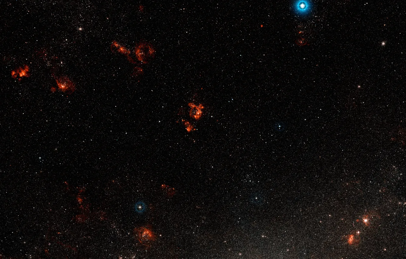 Фото обои Dorado, LHA 120–N 44, Wide Field View, NGC 1929, Star Forming Region