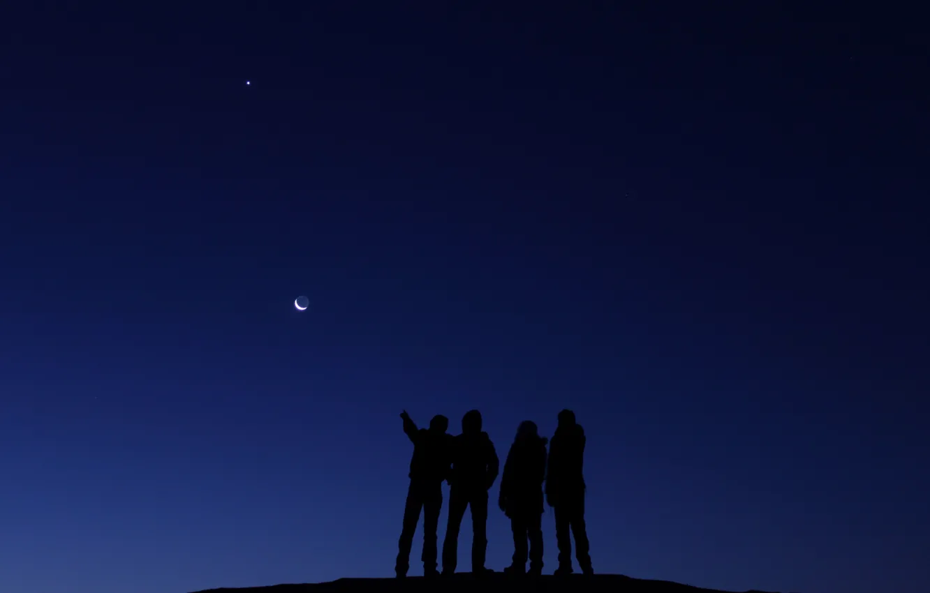 Фото обои космос, люди, Луна, Венера