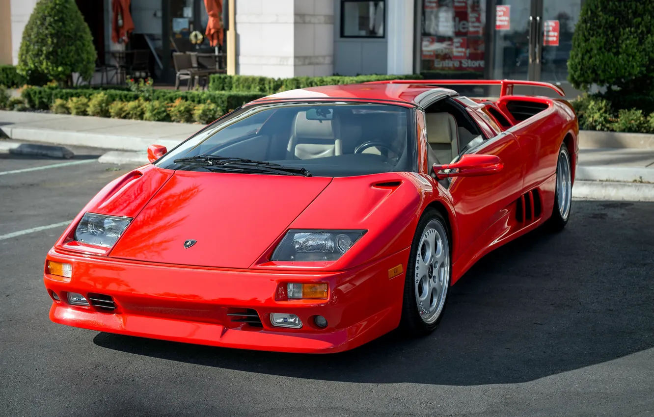 Фото обои суперкар, Red, Lamborghini Diablo