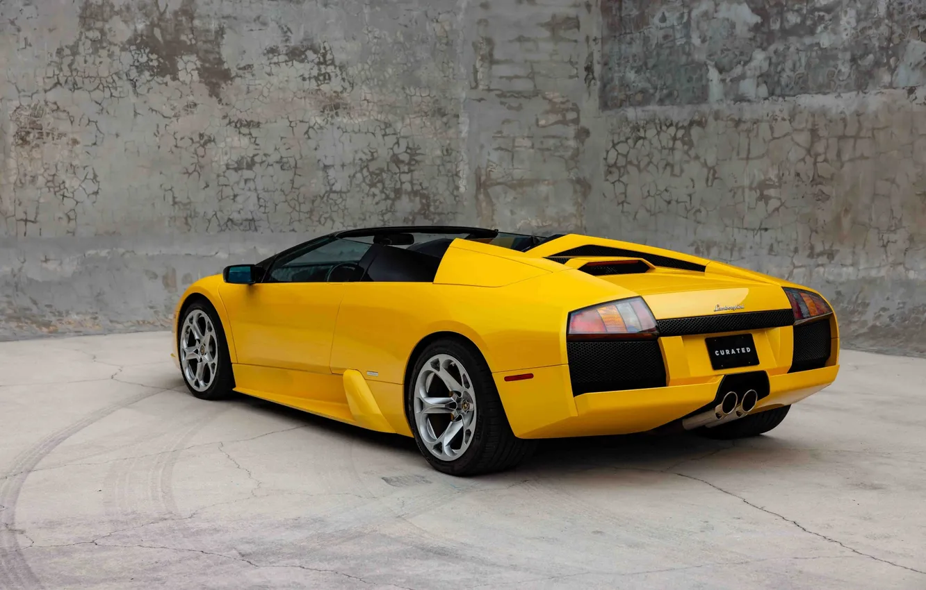 Фото обои car, Lamborghini, Lamborghini Murcielago Roadster, italian cars, yellow cars