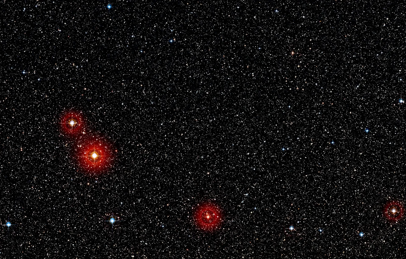 Фото обои Stars, Galaxies, Milky Way, Digitized Sky Survey 2, DSS2, Constellation of Vela, Sky at Night