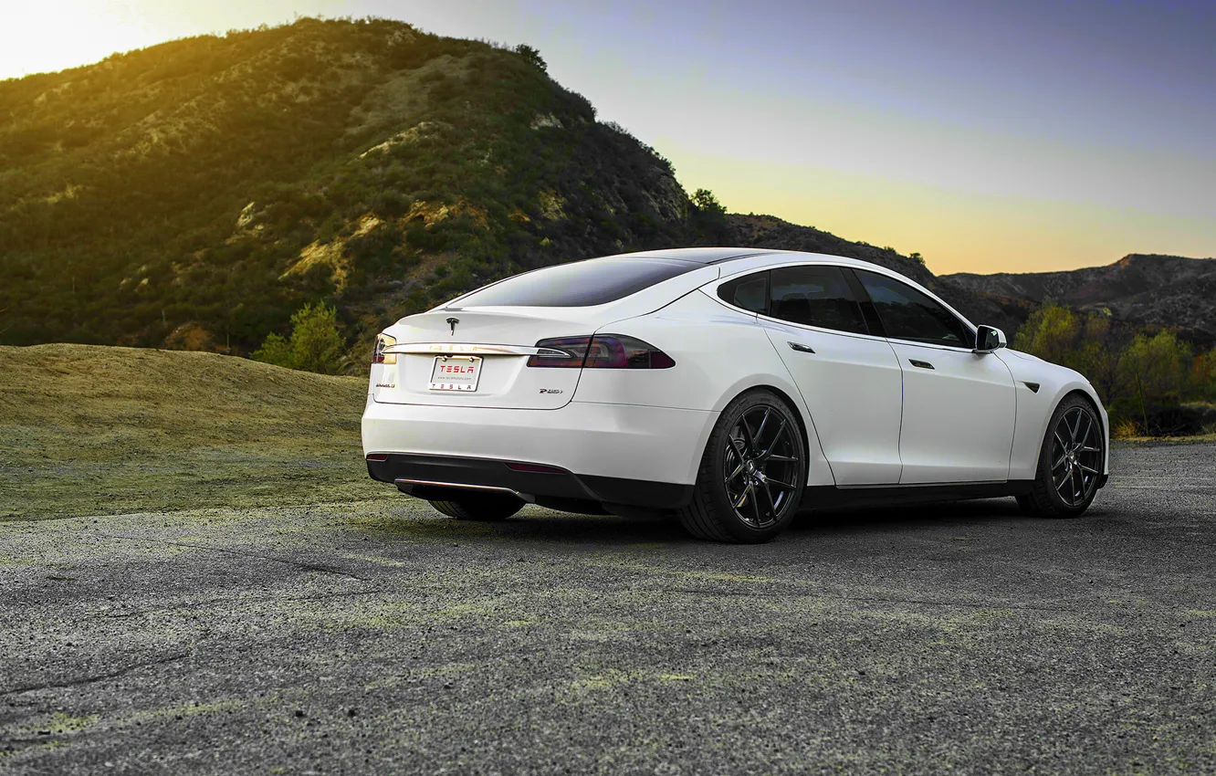 Фото обои white, wheels, Tesla, Model S