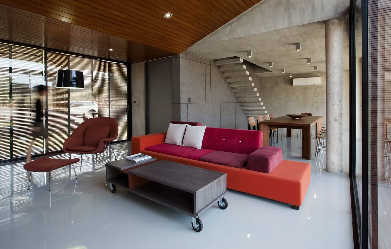 Фото обои дизайн, интерьер, гостиная, столовая, техно стиль, W House, by IDIN Architects