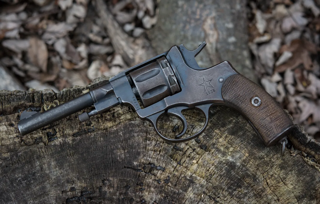 Фото обои револьвер, барабан, наган