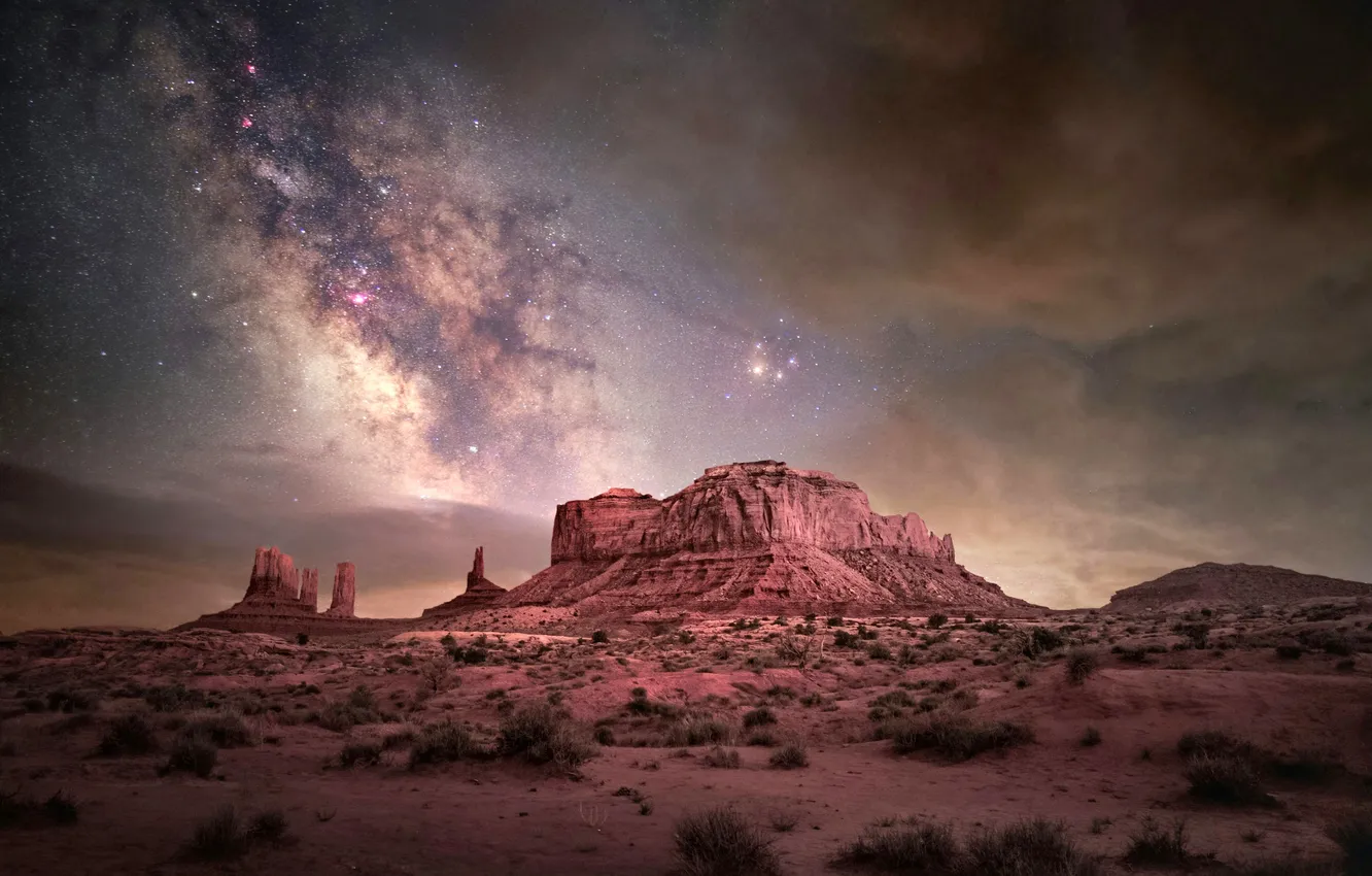 Фото обои Небо, Галактика, Млечный путь, Аризона, USA, США, Красота, Arizona