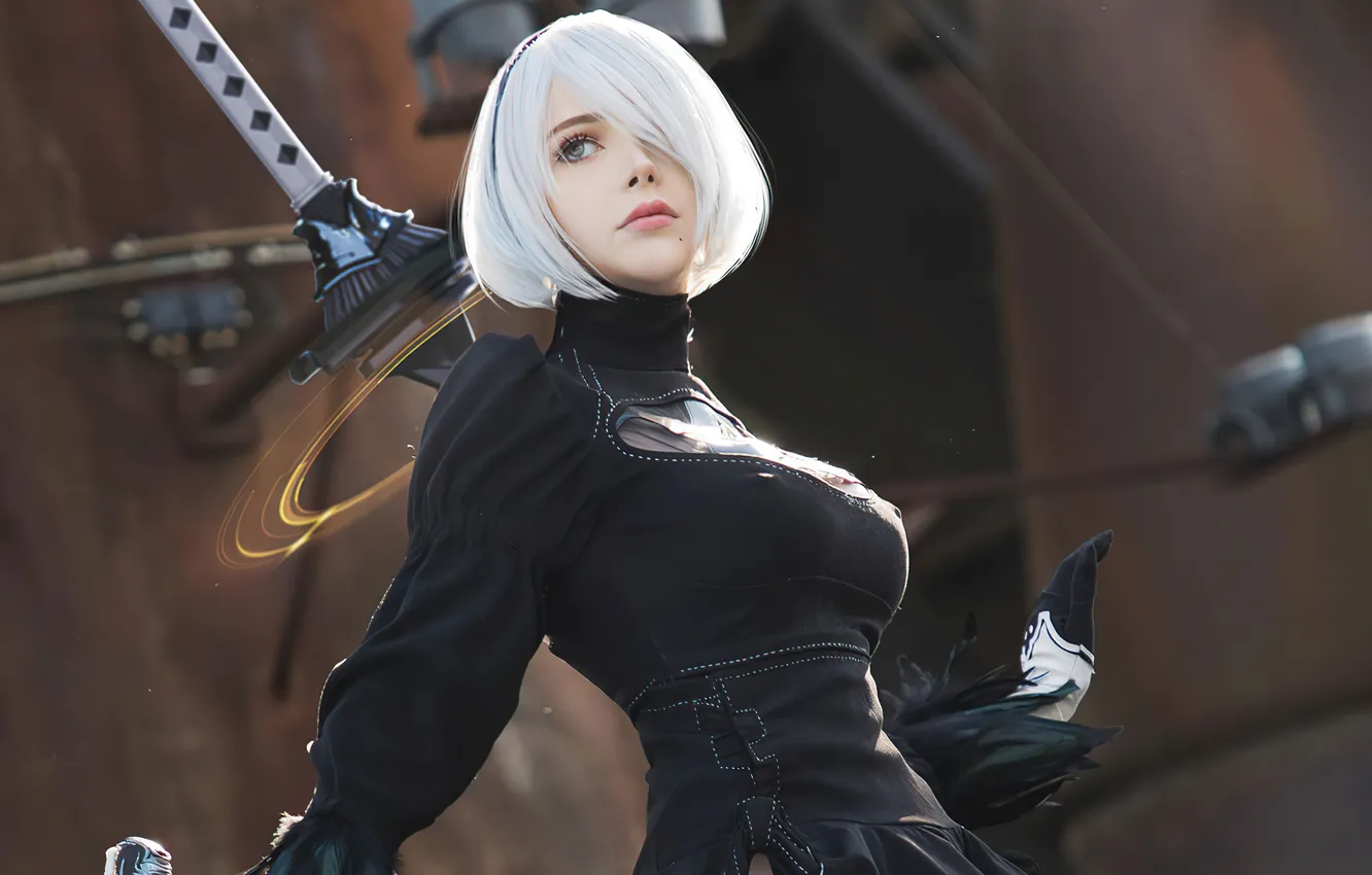 Фото обои girl, cosplay, 2bnier automata