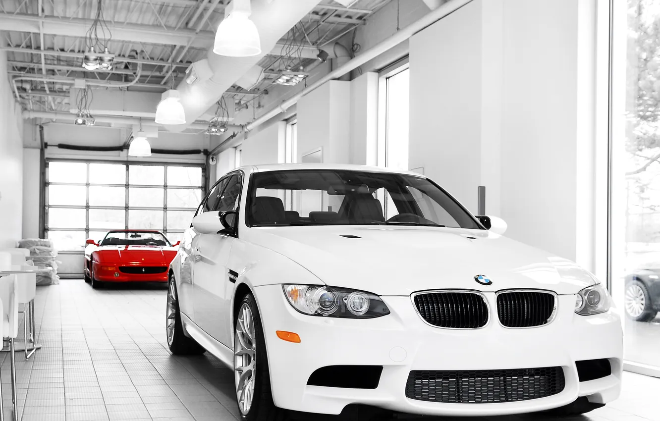 Фото обои Белый, BMW, 3 series