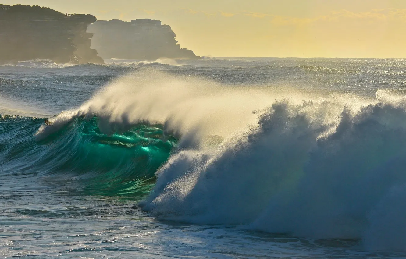 Фото обои океан, скалы, волна, Pacific Ocean, Тихий океан