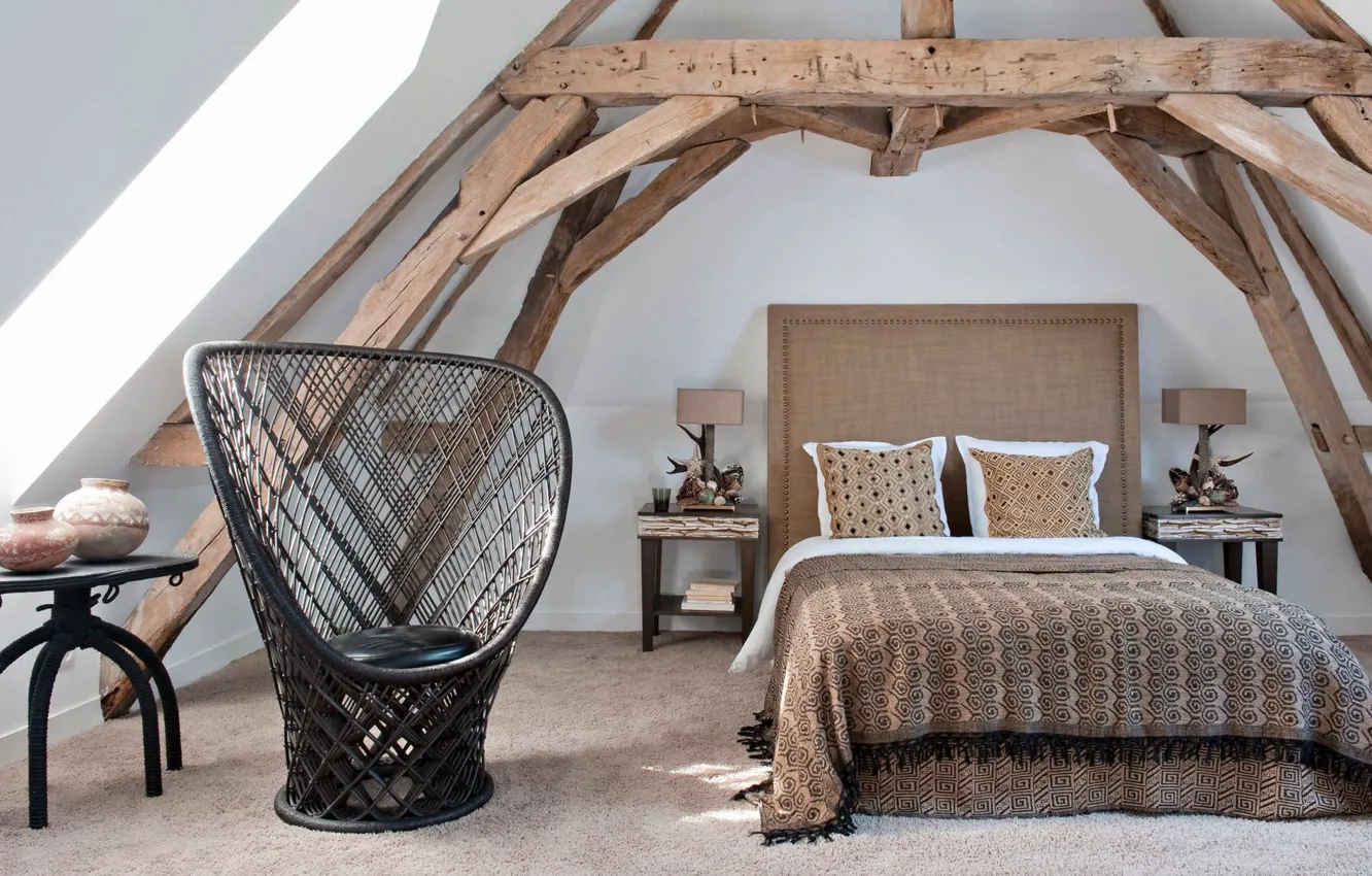 Фото обои комната, интерьер, спальня, Eclectic Residence in France
