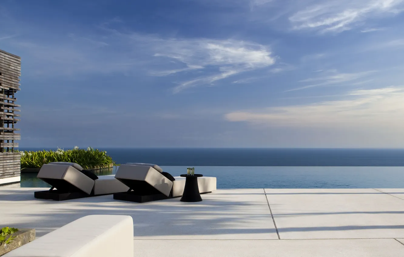 Фото обои дизайн, стиль, интерьер, бассейн, pool, view, терраса, Bali