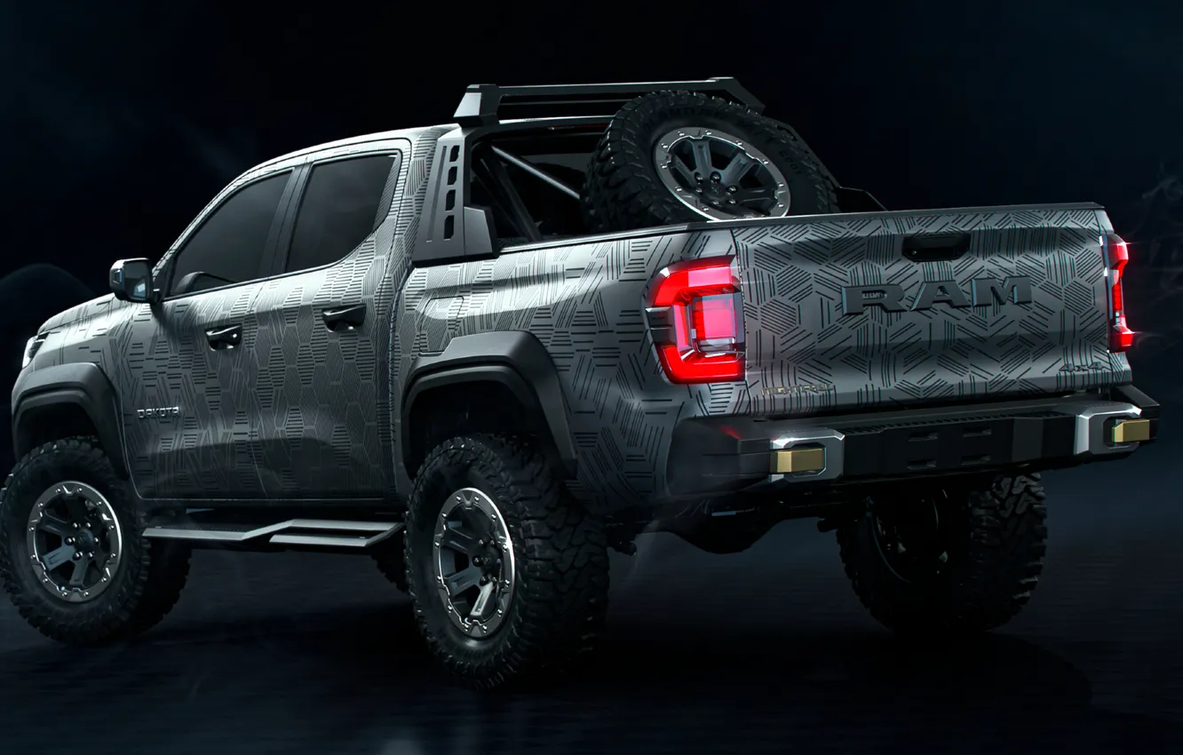 Фото обои Concept, концепт-кар, пикап, pickup, тёмный фон, Ram, dark background, 2025