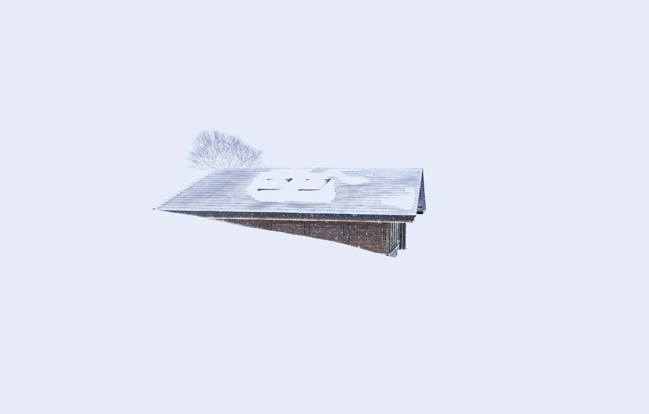 Фото обои снег, дом, дерево, Зима, детали