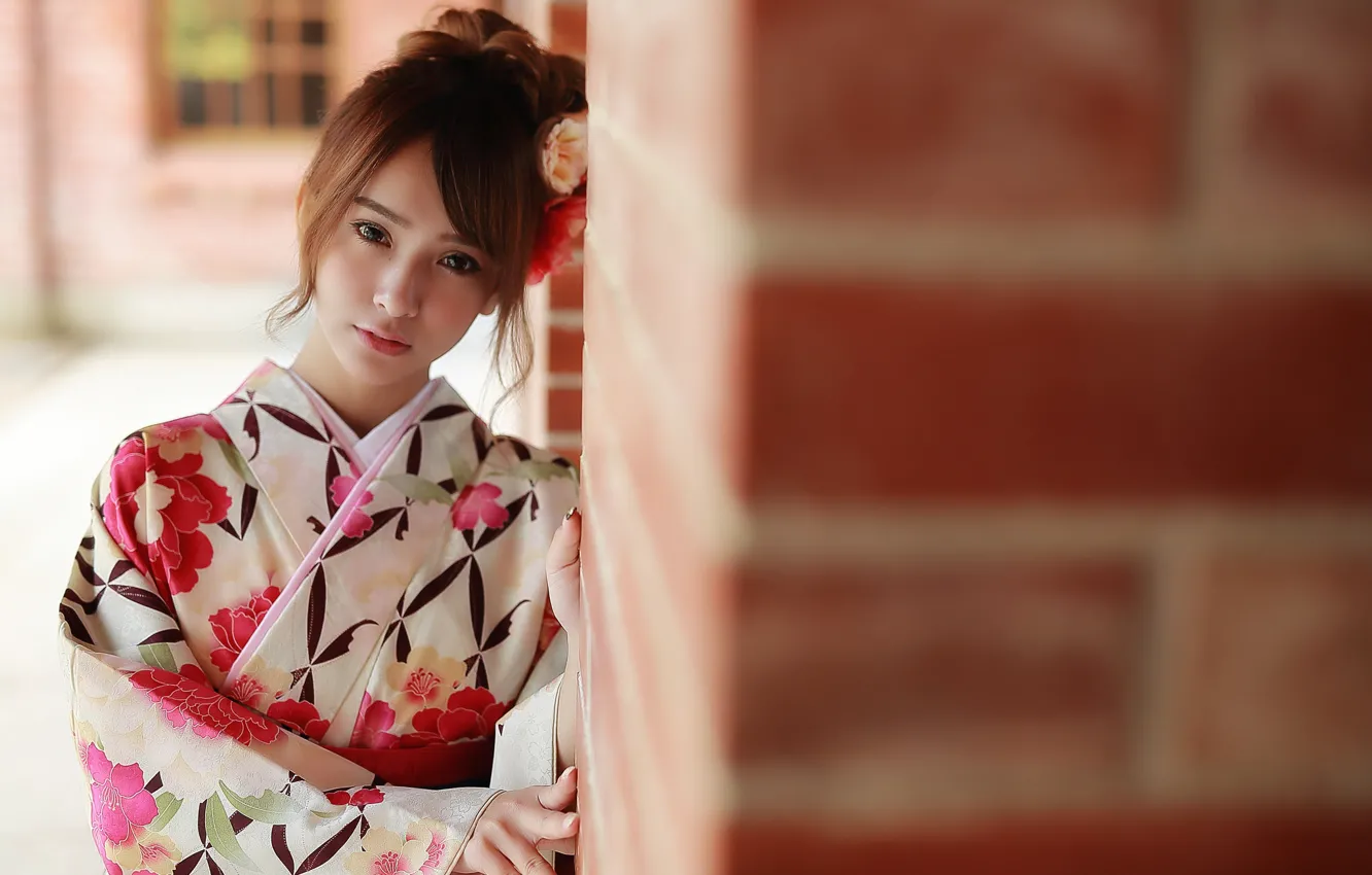 Фото обои взгляд, стиль, азиатка