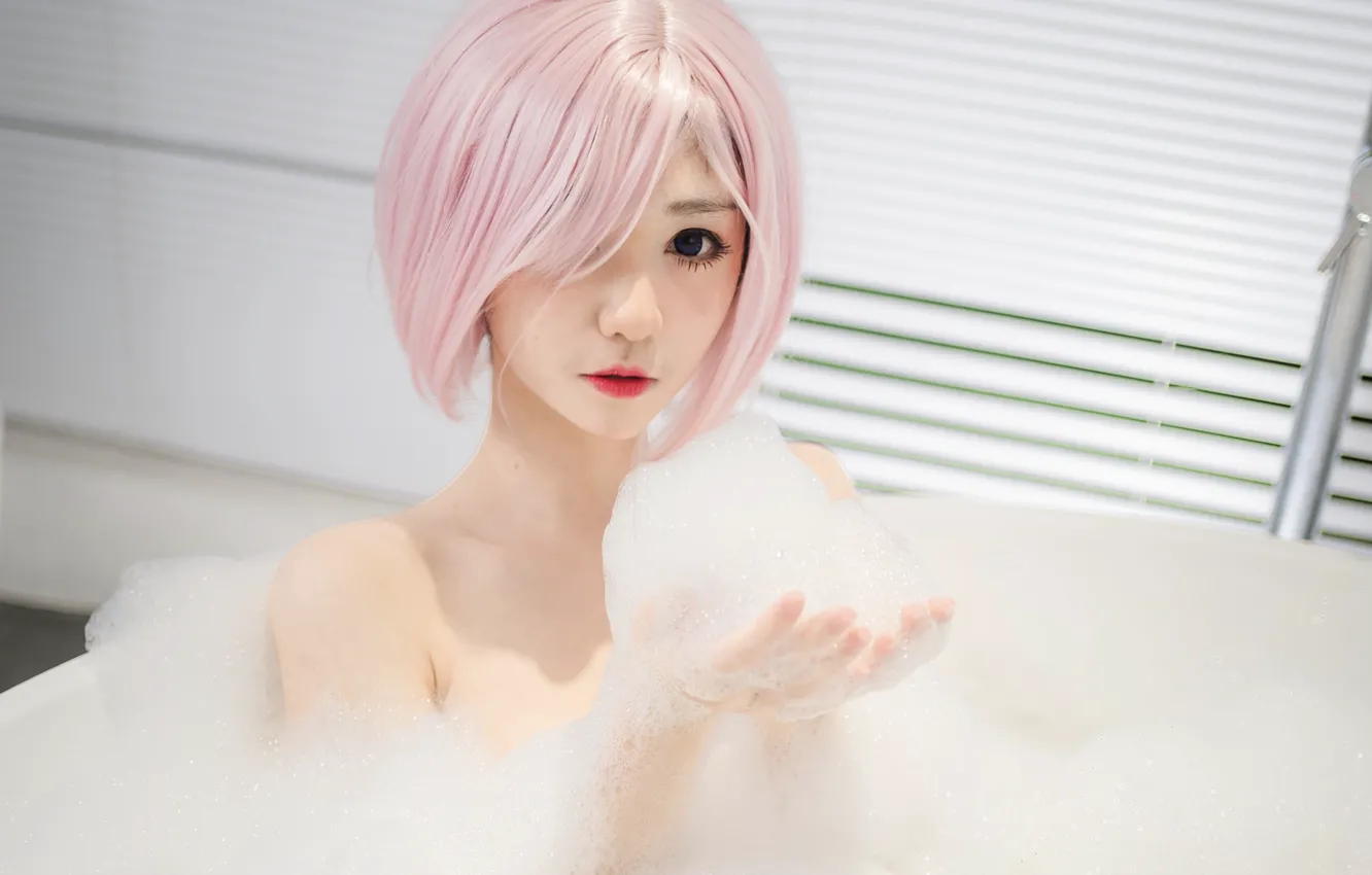 Фото обои Beautiful, Asian, Model, Water, Woman, Tub, Pretty, Cosplay