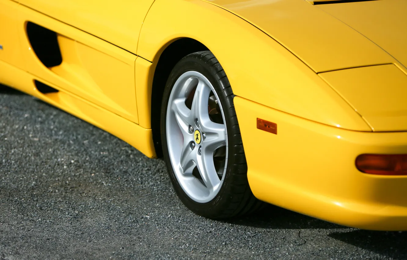 Фото обои Ferrari, yellow, F355, Ferrari 355 F1 GTS