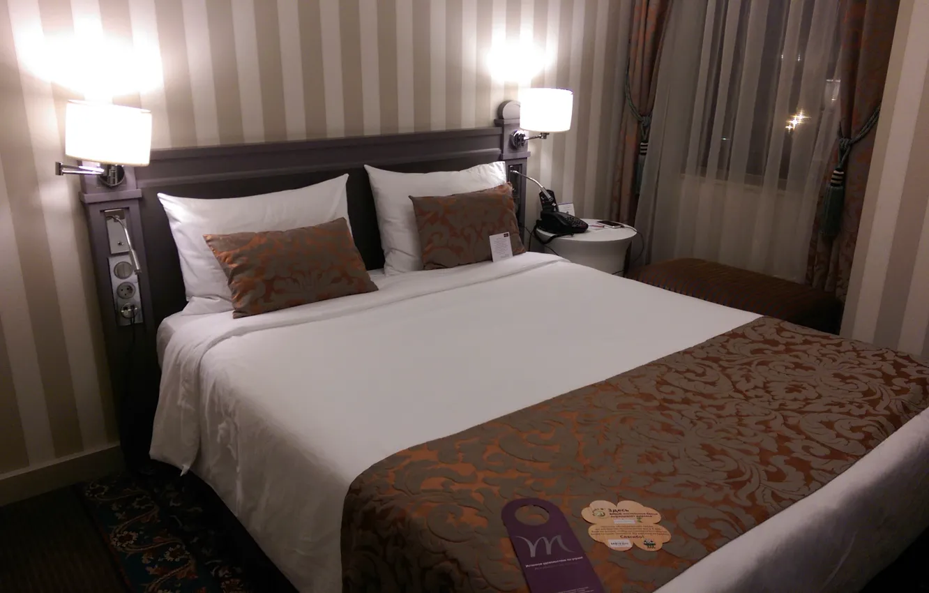Фото обои кровать, отель, гостиница