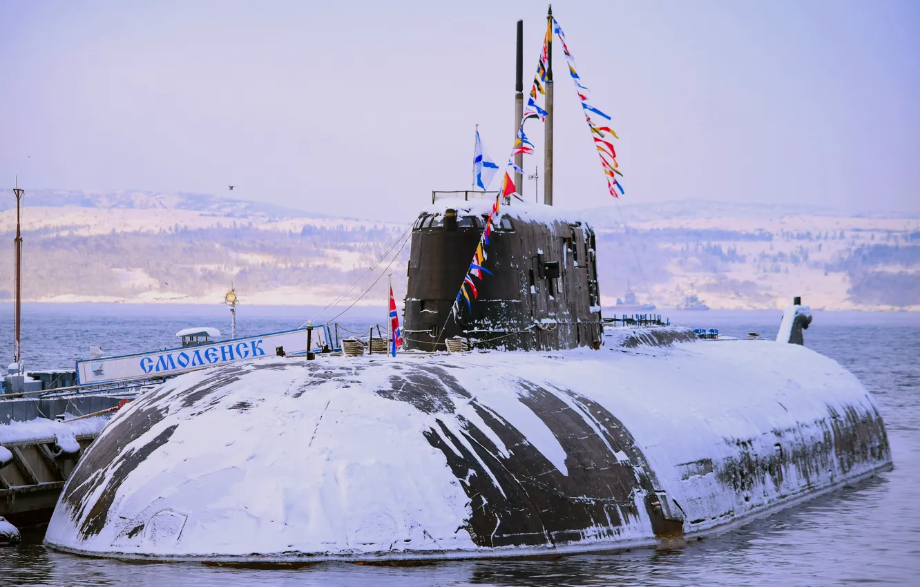 Фото обои Подводная лодка, Россия, проекта, 949А Антей