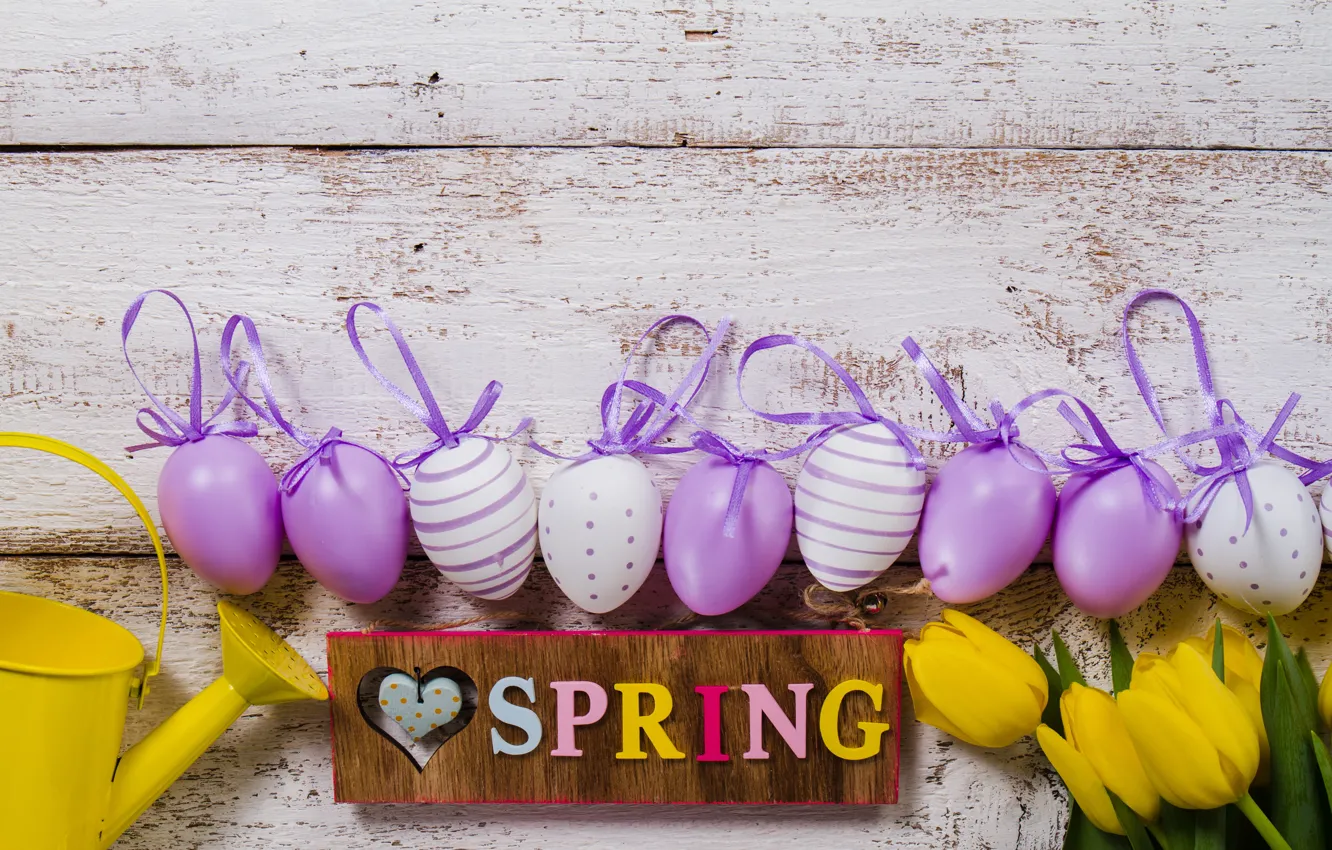 Фото обои цветы, желтый, весна, colorful, Пасха, тюльпаны, flowers, tulips