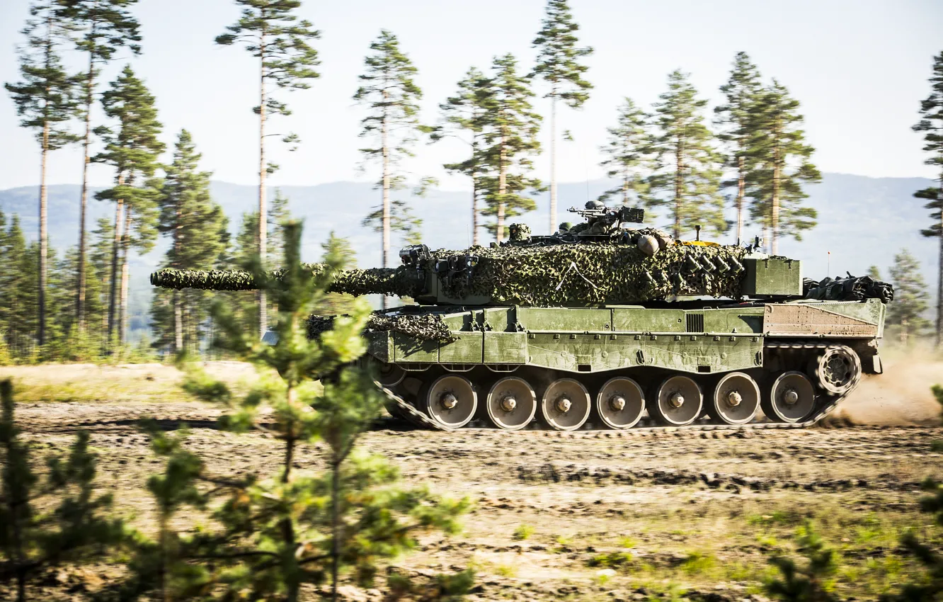 Фото обои Норвегия, танк, полигон, Leopard 2