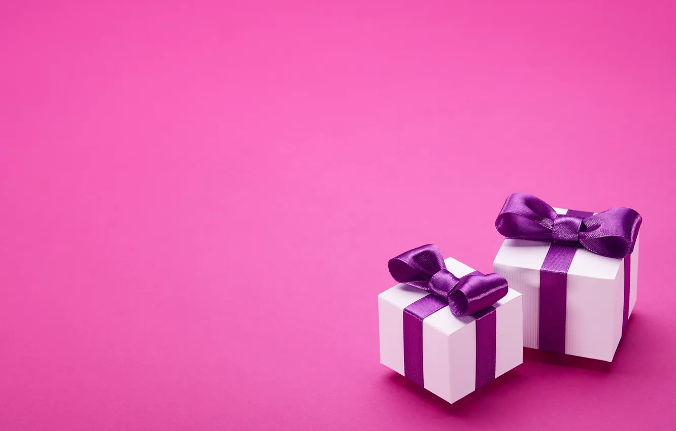 Фото обои подарок, лента, бант, box, pink, present, gift, bow