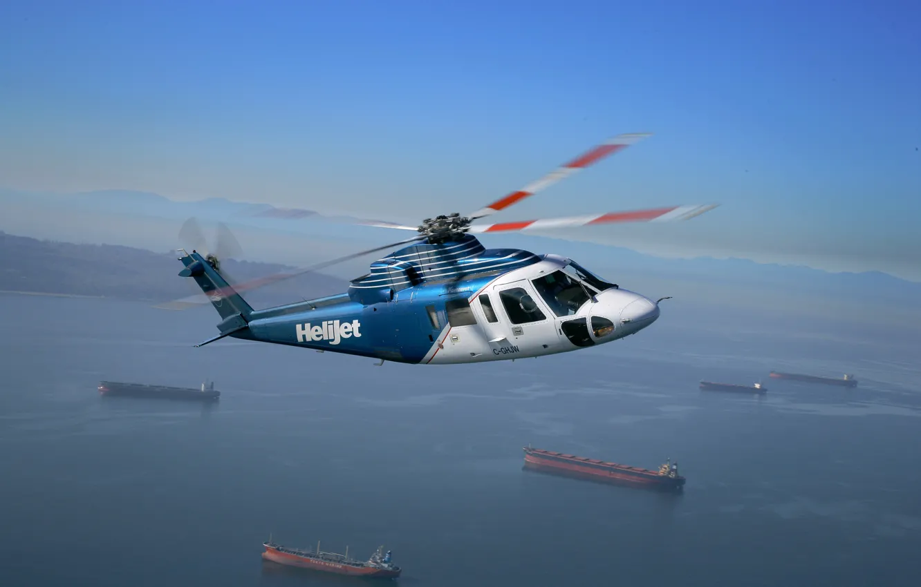 Фото обои Sikorsky, S‑76, HELIJET