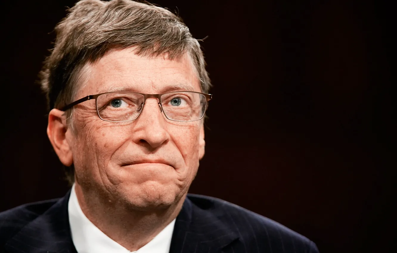 Фото обои Очки, Microsoft, Мужчина, Bill Gates, Билл Гейтс, William Henry Gates III