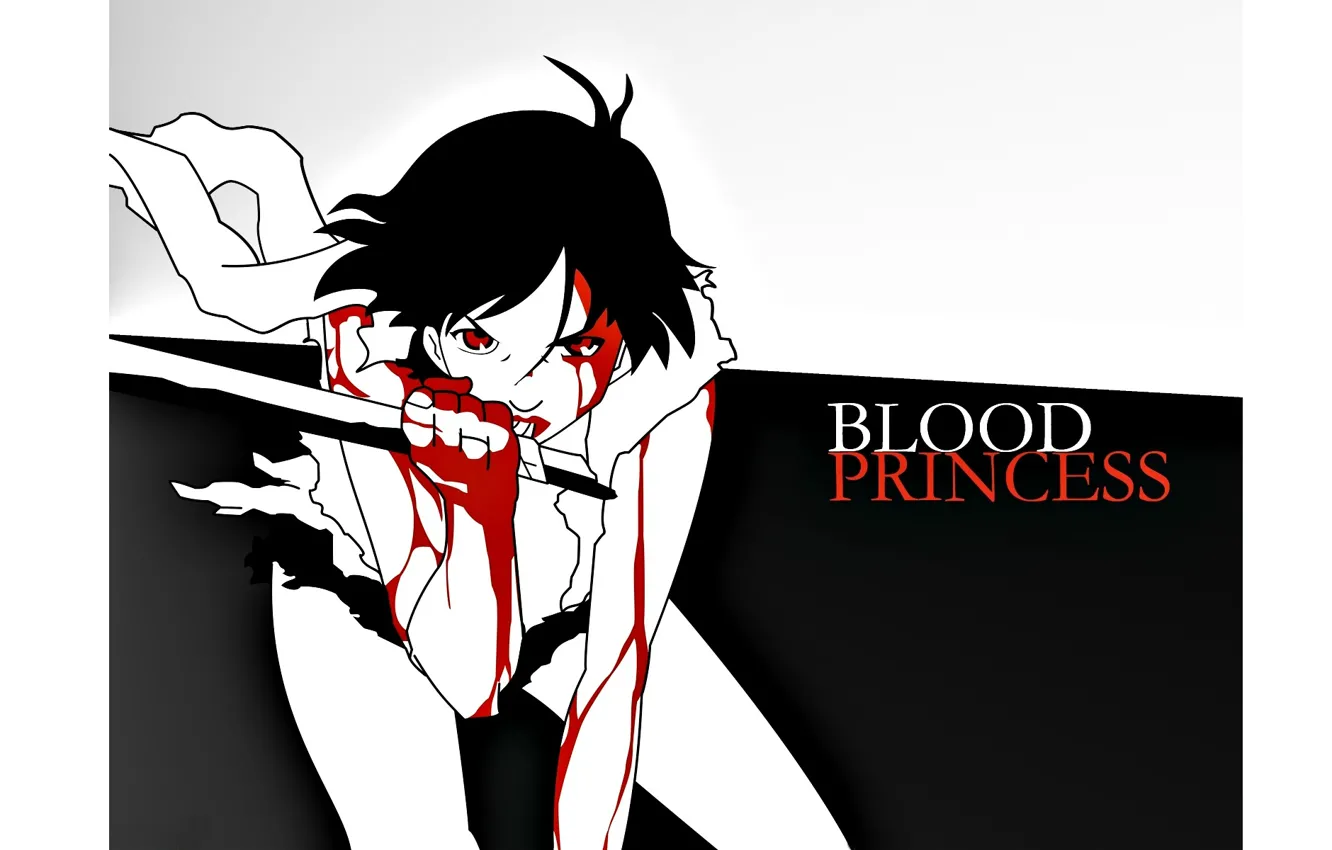 Фото обои лезвие, черные волосы, убийца, кулак, безумие, кровавые слезы, princess, Saya Otonashi