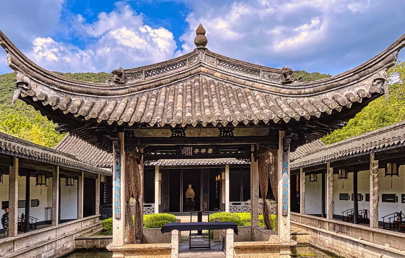Фото обои Memorial, Zhejiang, Xizhi Wang, Calligraphy sage, Former residence, Ningbo, Mohuating