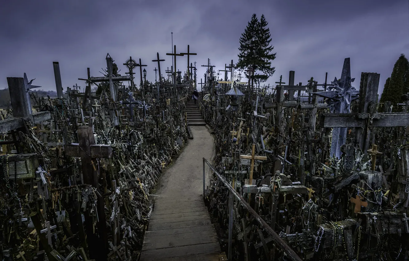 Фото обои Lietuva, kryžių kalnas, HILL OF CROSSES, Šiaulių rajonas