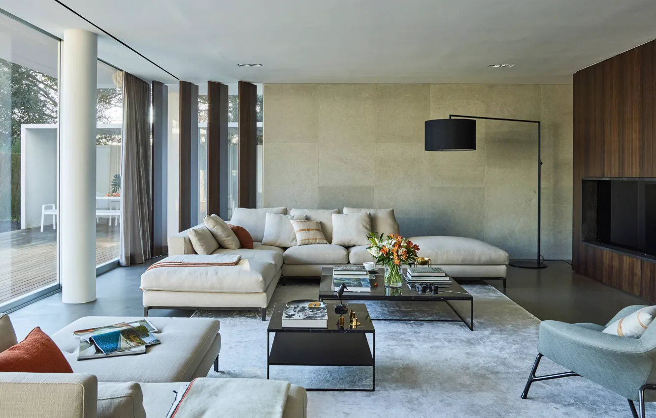 Фото обои вилла, интерьер, софа, гостиная, Inspiring Residence, by YLAB Arquitectos Barcelona