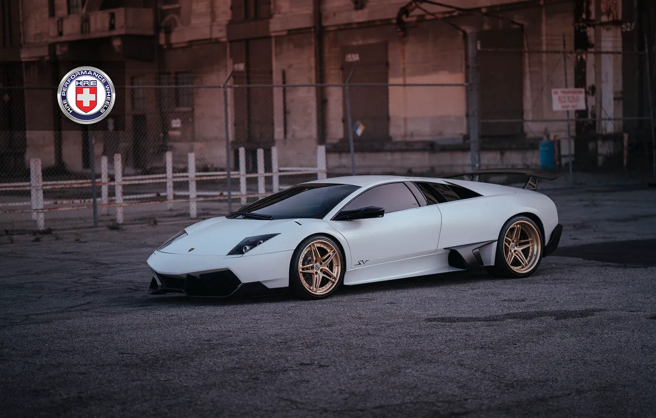 Фото обои Lamborghini, with, Murcielago, Gold, HRE, Brushed, S107