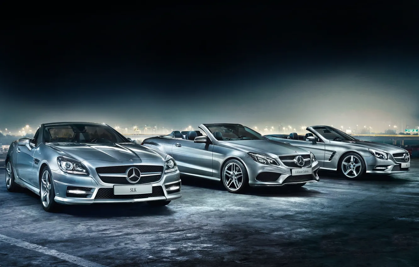 Фото обои фон, Mercedes-Benz, Мерседес, передок, Cabrio, E-Klasse, SLK, кабриолеты