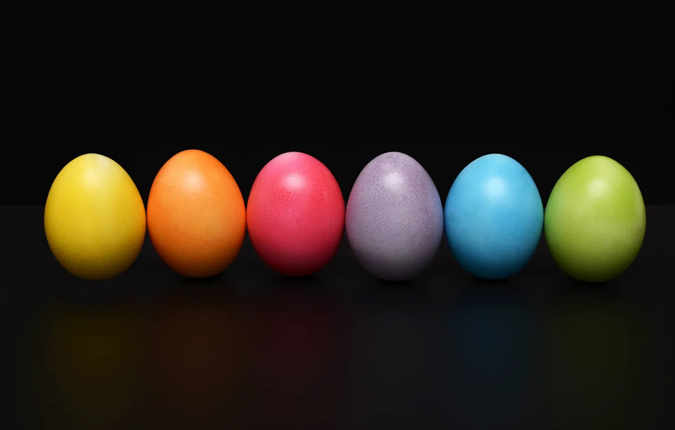 Фото обои краски, яйца, радуга, Пасха