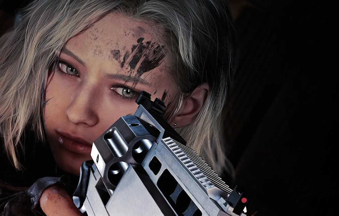 Фото обои gun, weapon, pretty, survivor, face, revolver, re9, biohazard 9