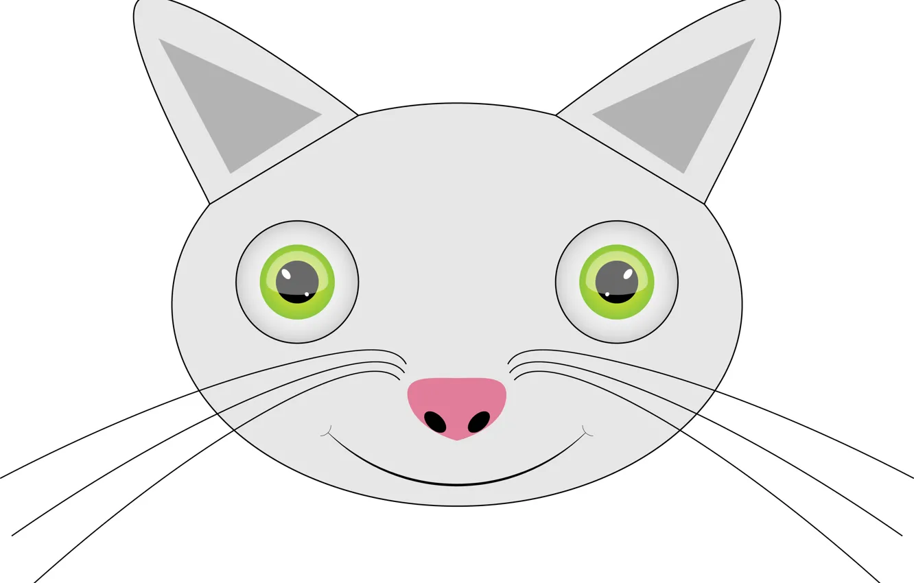 Фото обои кошка, кот, котенок, обои, vector, рисунок, вектор, киска