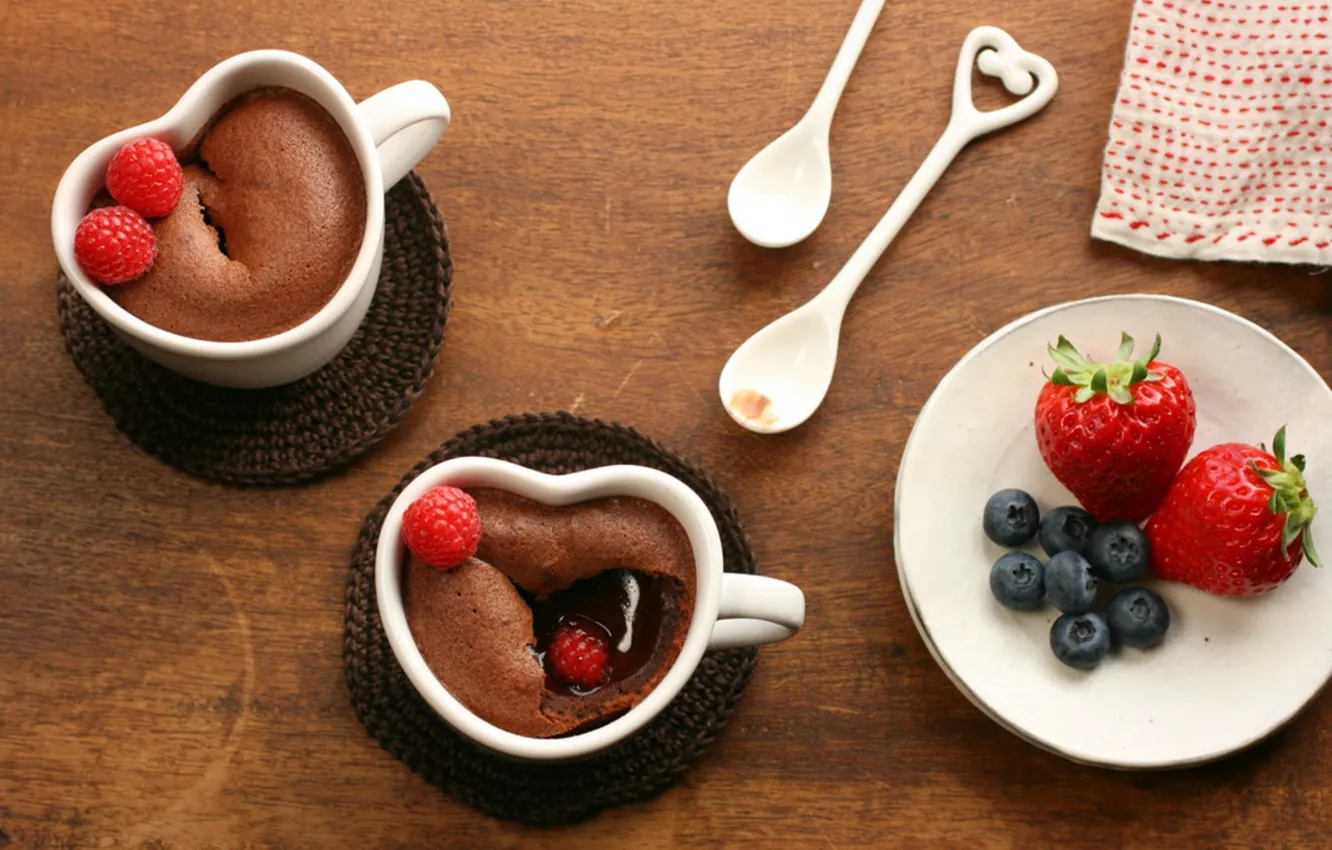 Фото обои ягоды, малина, кофе, еда, шоколад, черника, клубника, напиток