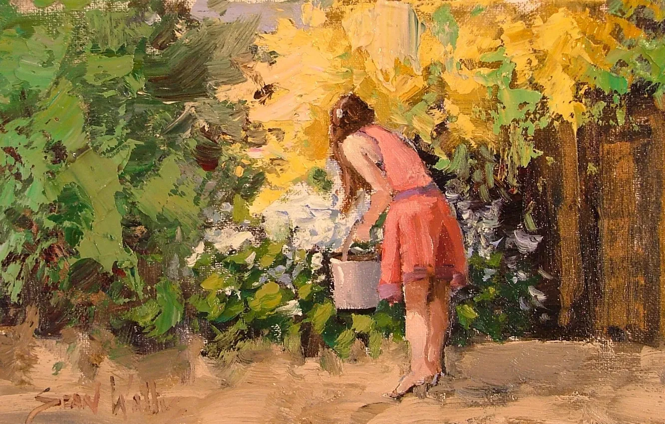 Фото обои арт, Sean Wallis, Picking Flowers