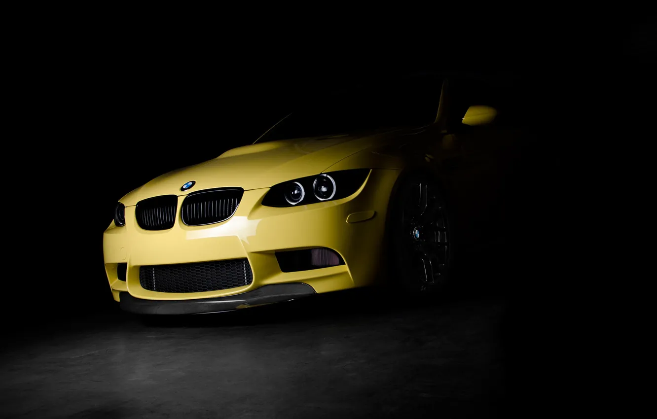 Фото обои BMW, Yellow, E92, M3, Carbon lip