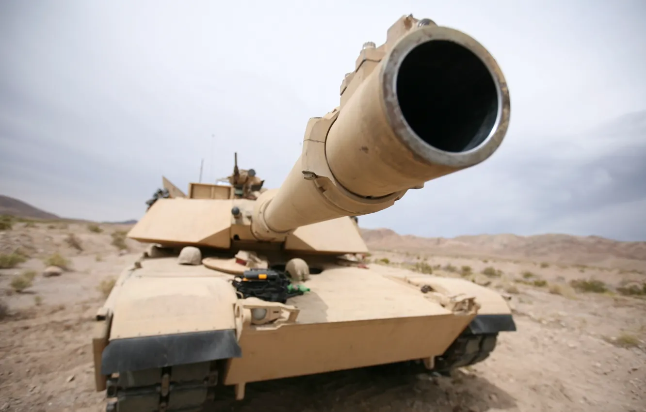 Фото обои танк, Abrams, абрамс, орудие