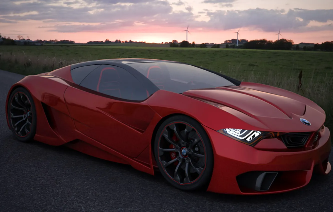 Фото обои авто, Concept, красный, BMW, GT4, M10