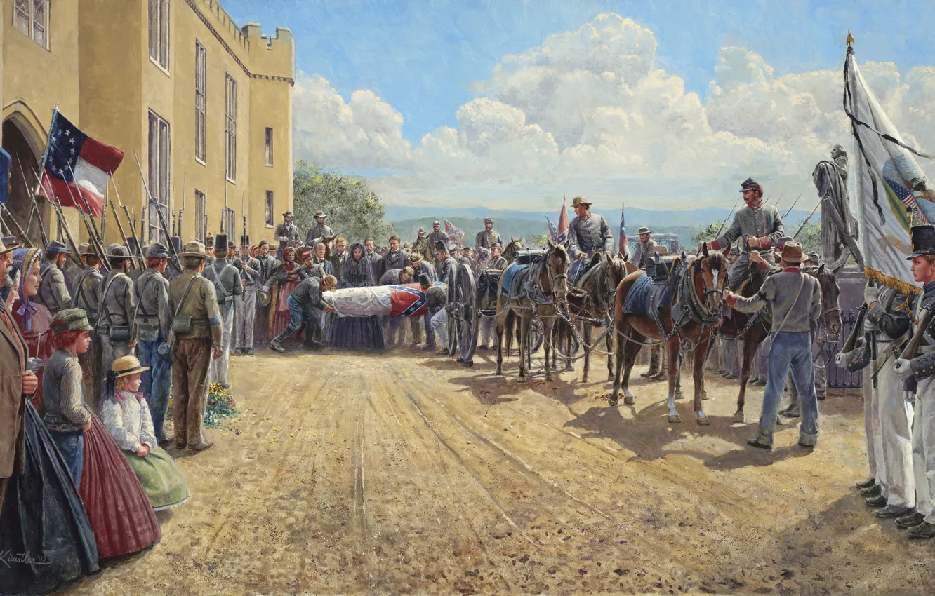 Фото обои солдаты, VMI, May 15, The Civil War, Jackson\'s Funeral, Last Tribute of Respect, 1863