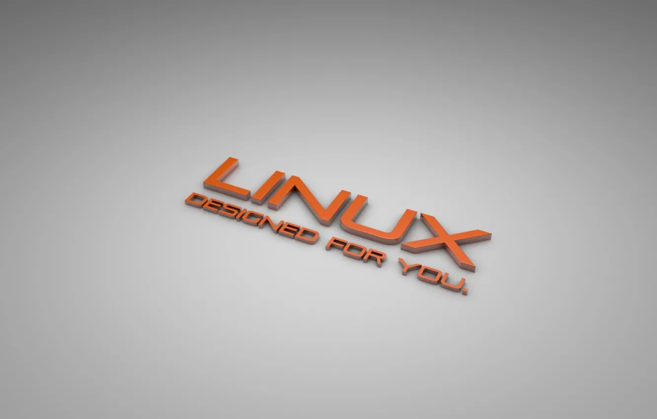 Фото обои оранжевый, серый, надпись, Linux, линукс