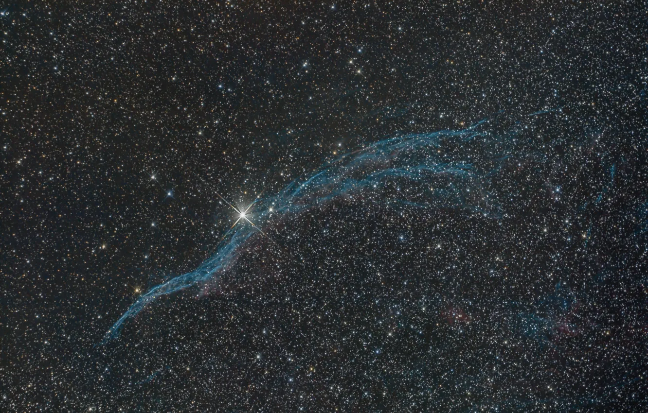 Фото обои Туманность Вуаль, в созвездии, Лебедя, The Veil Nebula