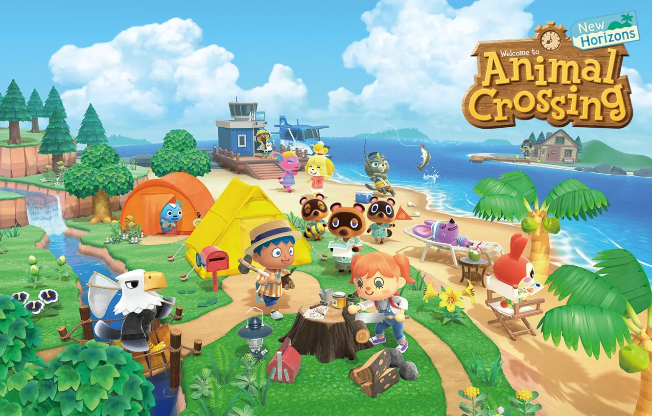 Фото обои животные, звери, игра, Пересечение Животных, Animal Crossing: New Horizons