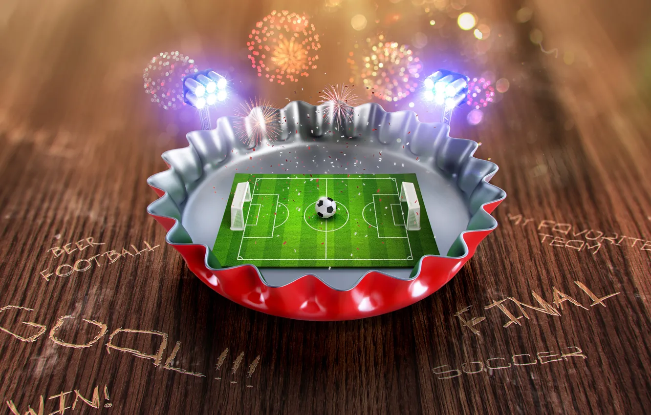 Фото обои абстракция, футбол, мяч, арт, stadium, стадион, футбольное поле, wallpaper.