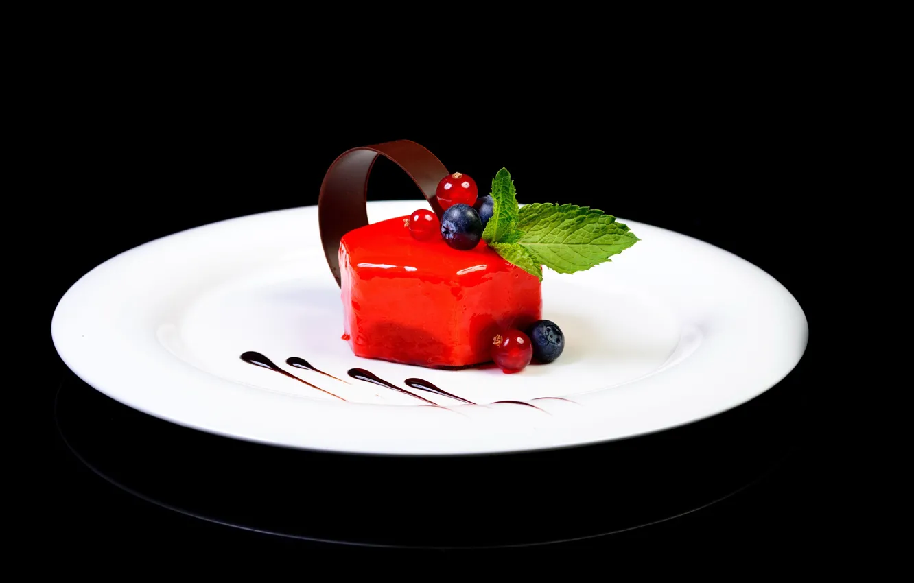Фото обои ягоды, еда, шоколад, десерт, желе, desserts