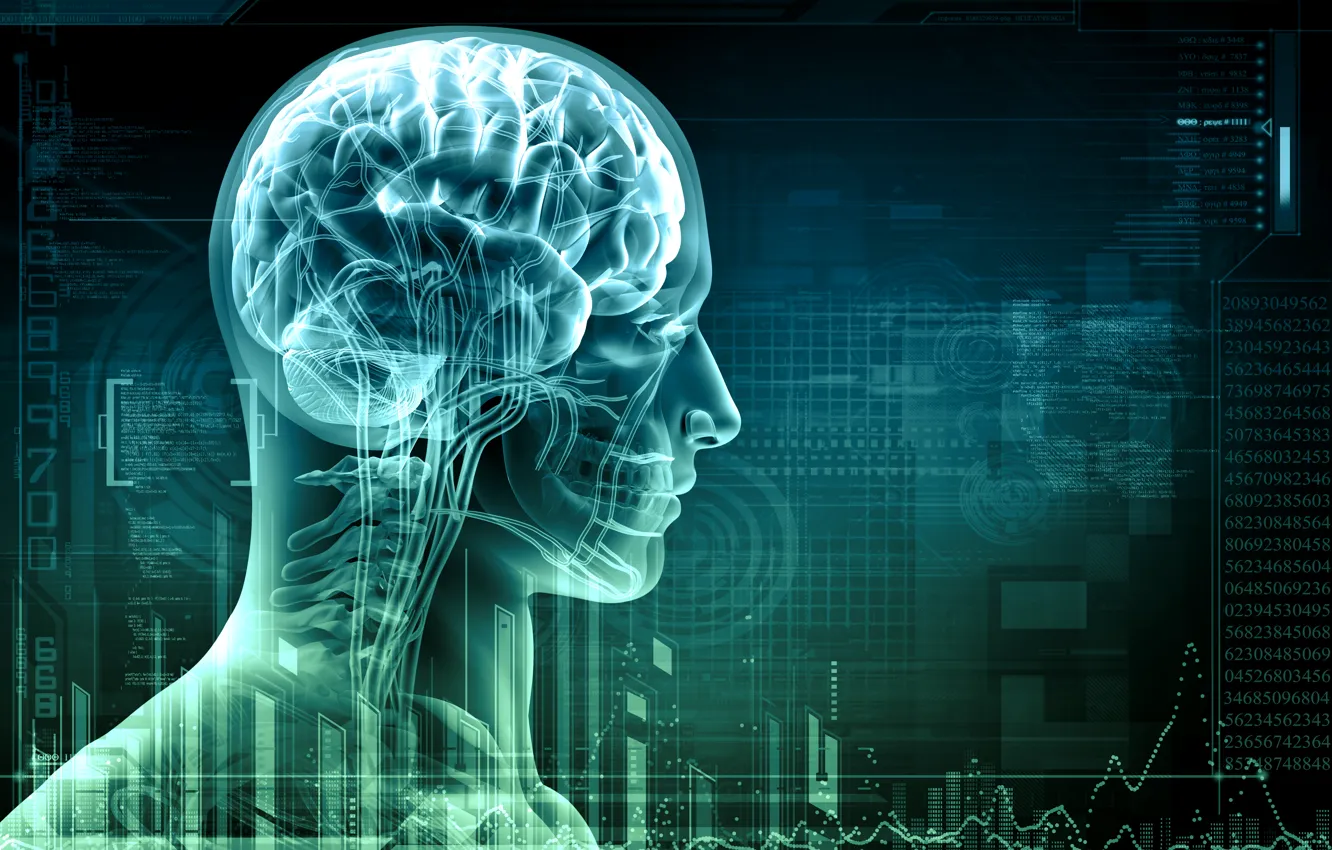 Фото обои рендеринг, wallpaper, man, mind, multi-monitor, Brine