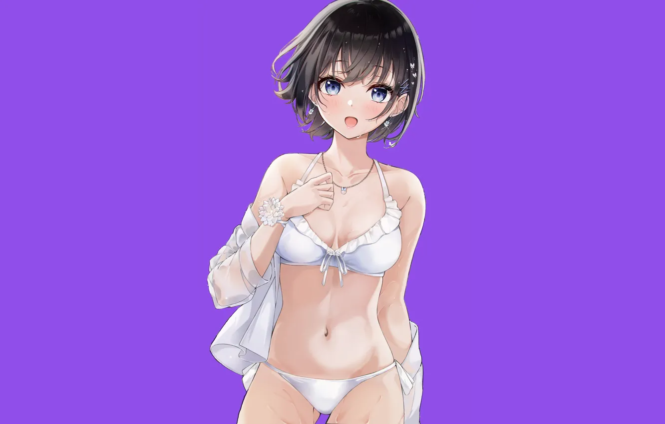 Фото обои kawaii, girl, sexy, Anime, short hair, pretty, cute, bikini