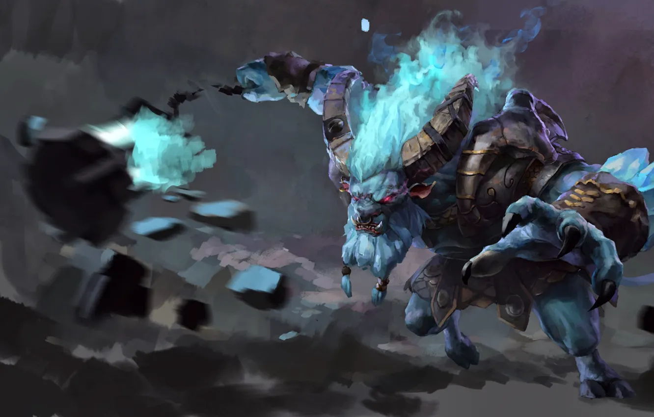 Фото обои атака, арт, Dota 2, Spirit Breaker, Barathrum